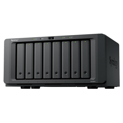 SYNOLOGY - NAS DiskStation DS1825+ | 8 Bahías | AMD Ryzen V1500B | 8 GB DDR4 ECC | Hasta 2,239 MB/s Lectura | 2 Puertos 2.5GbE | Expansión PCIe 3.0 | Compatible con 10GbE y 25GbE | Caché SSD M.2 | Synology DSM.