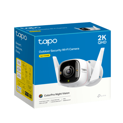 TP-LINK - Cámara de Seguridad Wi-Fi Exterior / 2K QHD 2688×1520 / Lente F1.0 Super-Aperture / Sensor Starlight 1/1.79" / ColorPro Night Vision / AI Detección Persona-Animal-Vehículo / IP66 / Audio Bidireccional / Doble Conectividad W