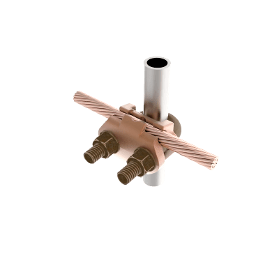 HUBBELL BURNDY - Conector Mecánico para Cable Calibre 4 a 2/0 AWG / Paralelo o 90° Grados a Tubo de 1 1/4" o Varilla  de 1 3/8" - 1 1/2".