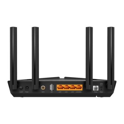 TP-LINK - ONU/ONT - GPON Router WiFi 6 AX 1800 / 1 Puerto PON SC/APC / 1 Puerto WAN/LAN / 1 Puerto FXS (RJ11) / 3 Puertos LAN 10/100/1000 MBPS / 1 Puerto CATV / Compatible con EasyMesh /  Soporta AgiNet Config - AgiNet ACS (herramienta de gesti&a
