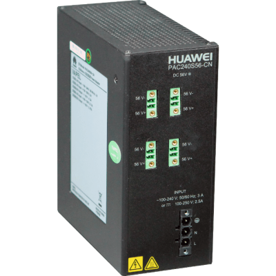 HUAWEI - Fuente de alimentación para Riel DIN / Entrada 100-240 VCA / Salida 56 VCD / 240 W / Para Switch S210I-8P4SX