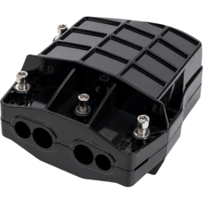 LINKEDPRO BY EPCOM - Caja de Distribución de Fibra Óptica Horizontal / 48 Empalmes / IP68 / 4 Entradas / 4 Salidas / Bandejas Giratorias / Curvatura 40 mm