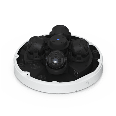 UBIQUITI - Cámara Multisensor AI de 32 MP con 4 Lentes Ajustables, Zoom Óptico 2.33×, Cobertura IR 360°, Motor AI Multi-TOPS y Alimentación PoE++ para Monitoreo de Amplia Cobertura
