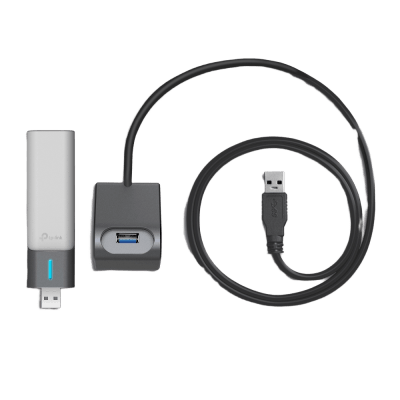 TP-LINK - Adaptador USB Wireless Wi-Fi 6 / AX3000 (2402 Mbps + 574 Mbps) / Antenas de Alta Ganancia / USB 3.0 / Baja Latencia Gaming / WPA3 / Cuna Desmontable con Cable 1.2 m (3.9 ft)