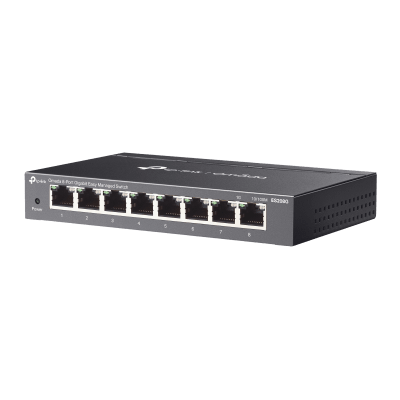 TP-LINK - Switch Gestionado Easy Managed 8 Puertos Gigabit / 16 Gbps Capacidad / 11.9 Mpps Forwarding Rate / SDN Omada / VLAN 802.1Q / QoS / Gestión Cloud / Sin Ventilador