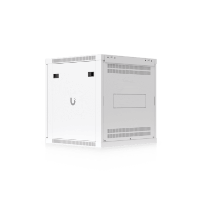 UBIQUITI - UACC Rack Cabinet 12U (598 x 600 mm) - Gabinete Cerrado para Montaje en Pared con Puerta Frontal de Vidrio Templado, Totalmente Ensamblado con Ventiladores Integrados y Paneles Removibles