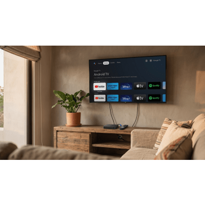 LINKEDPRO - Decodificador Android TV / 4Kp60 HDR / Wi-Fi Dual Banda / Bluetooth 5.0 / HDMI 2.1 / 2 GB RAM 16 GB Almacenamiento