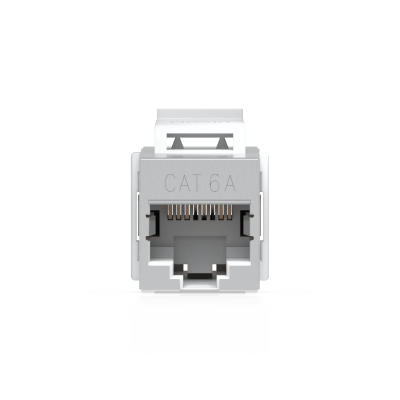 UBIQUITI - Keystone Coupler Cat6A Pass-Through para Cable Ethernet Preterminado, Instalación Snap-In en Patch Panel, Paquete con 12 Piezas