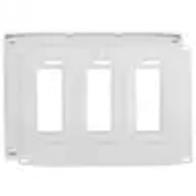 HUBBELL - Tapa para Caja de 3 Espacios/ Contacto Duplex / Tornillos Ocultos / Color Blanco.