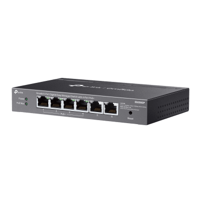 TP-LINK - Switch Omada 6 Puertos Gigabit / 4 Puertos PoE+ 65W / Gestión Cloud SDN / Sin Ventiladores / QoS / VLAN / IGMP Snooping / 250 m PoE