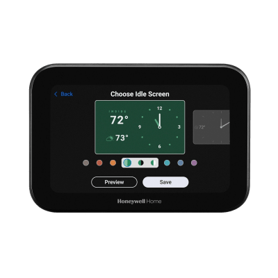 HONEYWELL HOME RESIDEO - Termostato Inteligente ElitePRO / S1200 Smart Thermostat / Negro / Pantalla 5" / 4H-2C Bomba Calor / 3H-3C Convencional / Control IAQ / Video Doorbell / Redlink+WiFi+Bluetooth+Matter