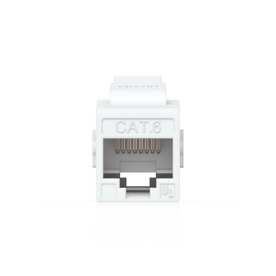 UBIQUITI - Keystone Coupler Cat6 Pass-Through para Cable Ethernet, Instalación Snap-In en Patch Panel, Paquete con 12 Piezas