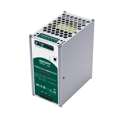 EPCOM POWERLINE - Fuente de Alimentación Industrial  | Tipo DIN RIEL  | 48 VCC  | 5 A | Capacidad de baterías de respaldo