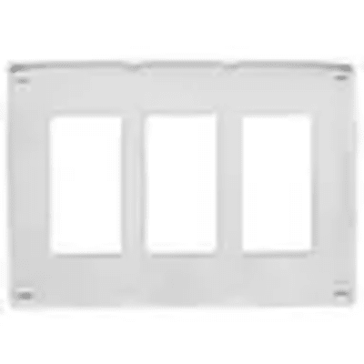 HUBBELL - Tapa para Caja de 3 Espacios/ Contacto Duplex / Tornillos Ocultos / Color Blanco.