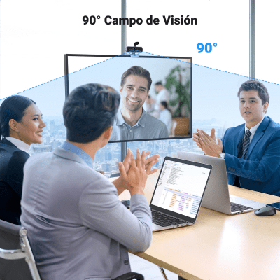 UGREEN - Cámara Web / Full HD 1080p@30FPS / Micrófonos Duales con Cancelación de Ruido / Ángulo de Visión 85° / Rotación 360° Horizontal