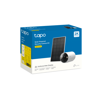 TP-LINK - Kit Cámara Seguridad Solar / 2K 3MP (2304×1296 px) / Visión Nocturna Color / Batería 6400 mAh 180 Días / IP65 / Panel Solar Integrado / Detección IA Personas / Audio Bidireccional