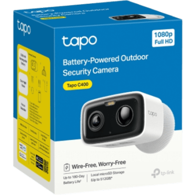 TP-LINK - Cámara de Seguridad Inalámbrica / 1080P Full HD (1920 × 1080 px) / Batería Recargable 180 Días / Visión Nocturna a Color / Detección IA de Personas y Movimiento / Almacenamiento microSD hasta 512 GB / Audio