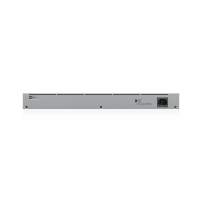 UBIQUITI - Switch UniFi Capa 2 / 24 Puertos Gigabit / 16 Puertos PoE+ 802.3af/at / 95W Total / 2 Puertos SFP 1G / Pantalla LCM / Sin Ventilador
