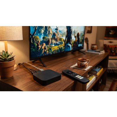 LINKEDPRO - Decodificador Android TV / 4Kp60 HDR / Wi-Fi Dual Banda / Bluetooth 5.0 / HDMI 2.1 / 2 GB RAM 16 GB Almacenamiento
