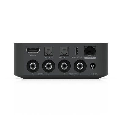 UBIQUITI - Streamer de Audio Digital PoE Multi-Zona Compacto con Diseño Versátil, Control Intuitivo y Compatibilidad con Múltiples Servicios de Streaming de Música