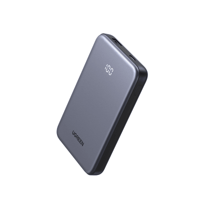 UGREEN - Power Bank / 10000 mAh / 20W PD3.0 PPS / USB-C + USB-A / Carga Rápida 3 Horas / Pantalla Digital / Protección NTC