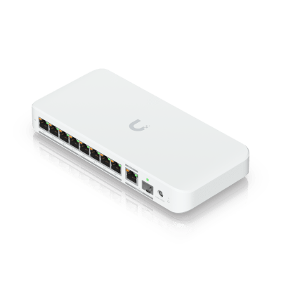 UBIQUITI - USW Flex 2.5G PoE Switch de 8 Puertos 2.5GbE PoE++, con un Puerto de Enlace Ascendente Combinado RJ45/SFP+ de 10 GbE (No incluye Adaptador ca/cc)