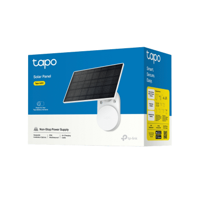TP-LINK - Panel Solar / 2.5 W Máximo / 5.2 V Voltaje / IP65 / Cable 4 m (13.1 ft) / Compatible Cámaras Tapo / Tipo-C + Micro USB / Montaje Ajustable