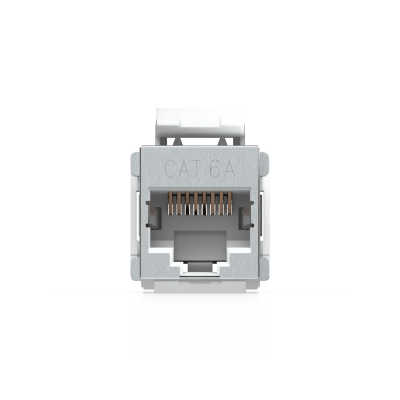 UBIQUITI - Keystone Coupler Cat6A Pass-Through para Cable Ethernet Preterminado, Instalación Snap-In en Patch Panel, Paquete con 12 Piezas