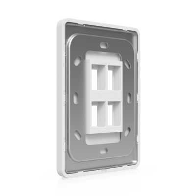 UBIQUITI - Placa de Pared Vertical Universal para Keystone de 4 Puertos con Cubierta Pintable, Acabado Personalizable, Paquete con 4 Piezas