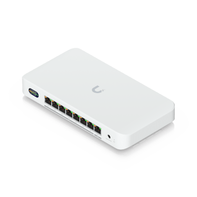 UBIQUITI - UniFi Device Bridge Switch (UDB-Switch) – Switch PoE+ Compacto con Puertos Multi-Gig (1 x 10 GbE y 7 x 2.5 GbE) y Enlace Inalámbrico WiFi 7 Integrado