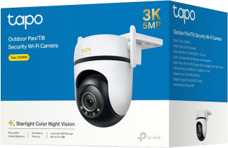 TP-LINK - Cámara IP Wi-Fi 5MP / Visión 360º / Protección IP66 / Audio doble vías / Visión Nocturna en color /  Notificación Push