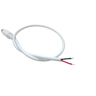 EPCOM POWERLINE - Cable con Conector Macho (Pigtail) | Forro Blanco |  Alimentación para Vcc con Puntas Libres | Polarizado | Largo 22 cm (8.66 Pulgadas) / Calibre 22AWG.