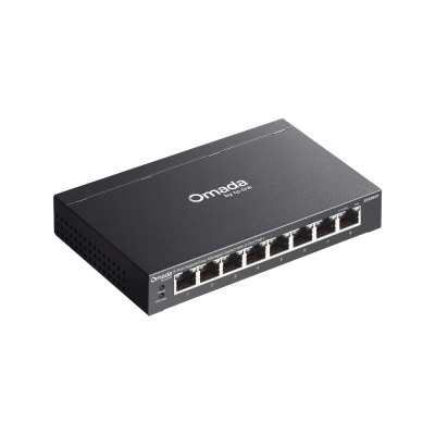 TP-LINK - Switch Gigabit Easy Managed 8 Puertos / PoE+ 64W / Cloud Management Omada / 16 Gbps Switching / Fanless / Desktop-Wall Mount