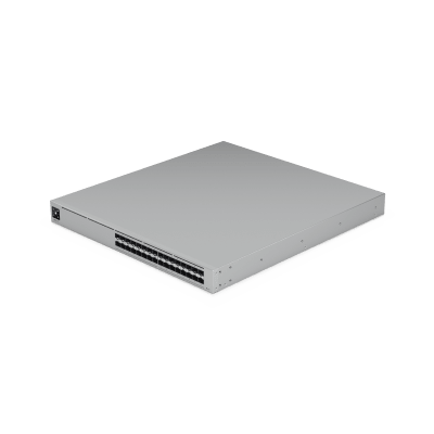 UBIQUITI - Switch Pro XG Aggregation de 25G con 32 puertos SFP28, Capacidad de Switching de 1.6 Tbps, Funciones Layer 3, Respaldo de Energía USP RPS y Etherlighting™.