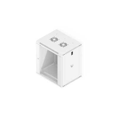 UBIQUITI - UACC Rack Cabinet 12U (550 x 450 mm) - Gabinete Cerrado para Montaje en Pared con Puerta de Vidrio Templado, Totalmente Ensamblado con Ventiladores Integrados y Paneles Removibles
