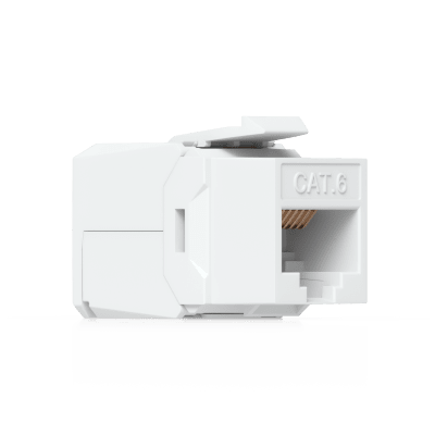 UBIQUITI - Keystone Jack Cat6 Tipo Toolless para Terminación sin Herramientas, Instalación Snap-In en Patch Panel, Paquete con 12 Piezas