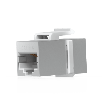 UBIQUITI - Keystone Coupler Cat6A Pass-Through para Cable Ethernet Preterminado, Instalación Snap-In en Patch Panel, Paquete con 12 Piezas