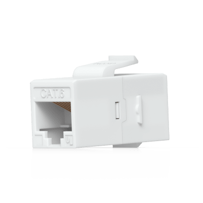 UBIQUITI - Keystone Coupler Cat6 Pass-Through para Cable Ethernet, Instalación Snap-In en Patch Panel, Paquete con 12 Piezas