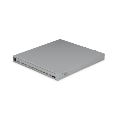 UBIQUITI - Enterprise Campus 24 PoE, Switch Empresarial Etherlighting™ PoE+++ Capa 3 de 24 Puertos (16 x 10 GbE y 8 x 2.5 GbE)  y 2 Puertos SFP28 de 25 G de Alta Disponibilidad
