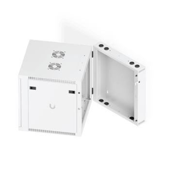UBIQUITI - UACC Rack Cabinet 12U (600 x 703 mm) - Gabinete Cerrado para Montaje en Pared con Puerta Frontal de Vidrio Templado, Puerta Trasera Abatible (Swing-Out) y Paneles Laterales Removibles con Llave