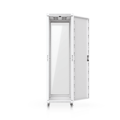 UBIQUITI - Gabinete Rack de Piso / 42U / 600 x 1000 mm (23.6 x 39.4') / Carga 800 kg (1763.7 lb) / Ventiladores con Sensor Térmico / Puerta Vidrio Templado / Ruedas Bloqueables