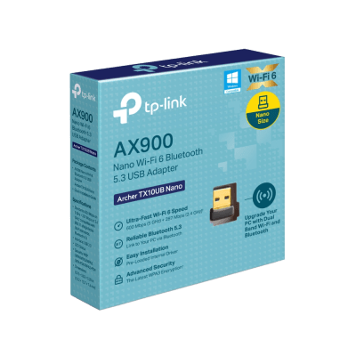 TP-LINK - Adaptador USB Nano Wi-Fi 6 / Dual Band 600 Mbps en 5 GHz / 287 Mbps en 2.4 GHz / Bluetooth 5.3 BLE / WPA3 / Driver Pre-Cargado / 802.11ax