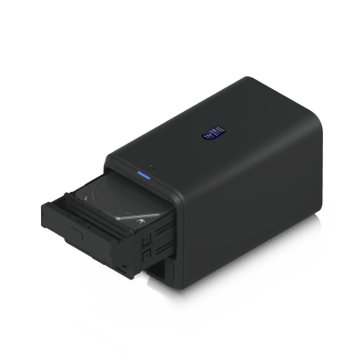 UBIQUITI - UniFi UNAS-2 – Almacenamiento en Red (NAS) Compacto con 2 Bahías para HDD de 3.5”, Puerto de Red 2.5 GbE, Conectividad USB-C y Adaptador PoE++ Incluido