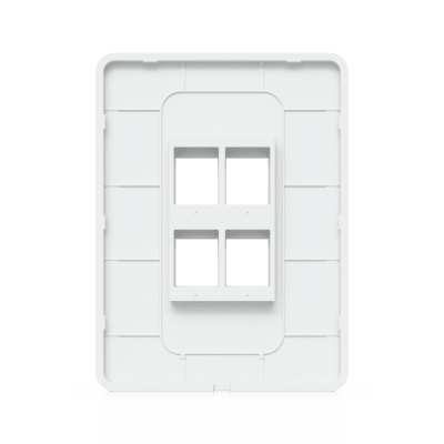 UBIQUITI - Placa Keystone / 4 Puertos / Superficie Pintable / Montaje 1-Gang / Paquete 4 Piezas