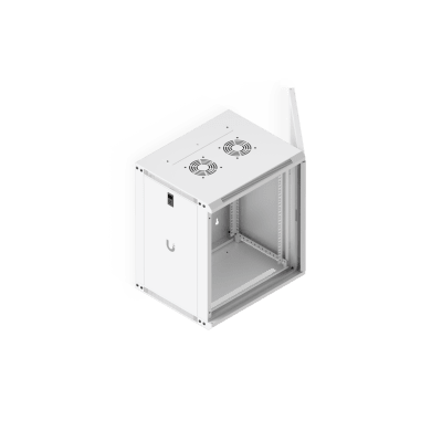 UBIQUITI - UACC Rack Cabinet 12U (550x 450 mm) - Gabinete Cerrado para Montaje en Pared con Puerta Frontal Perforada, Totalmente Ensamblado con Ventiladores Integrados y Paneles Removibles