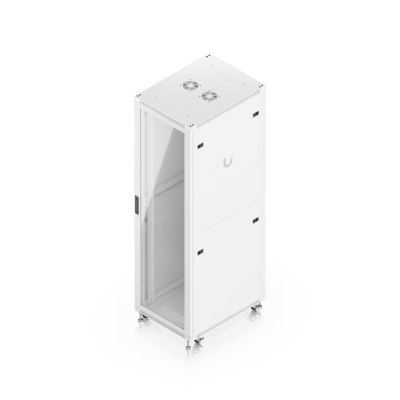 UBIQUITI - UACC Rack Cabinet 42U (600 × 800 mm) – Gabinete de Piso Totalmente Ensamblado con Ventiladores Integrados, Paneles Removibles, Ruedas con Seguro y Puerta Frontal de Vidrio Templado