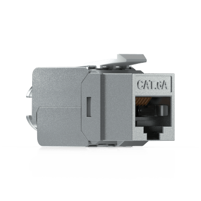 UBIQUITI - Keystone Jack Cat6A Tipo Toolless para Terminación sin Herramientas, Instalación Snap-In en Patch Panel, Paquete con 12 Piezas