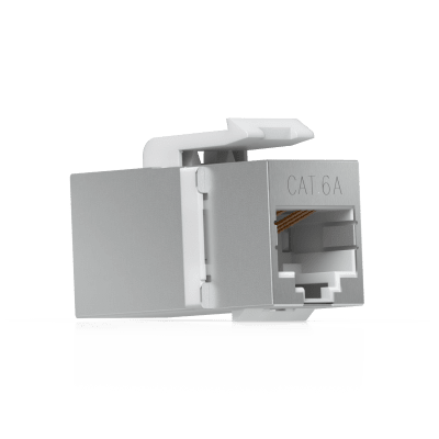 UBIQUITI - Keystone Coupler Cat6A Pass-Through para Cable Ethernet Preterminado, Instalación Snap-In en Patch Panel, Paquete con 12 Piezas