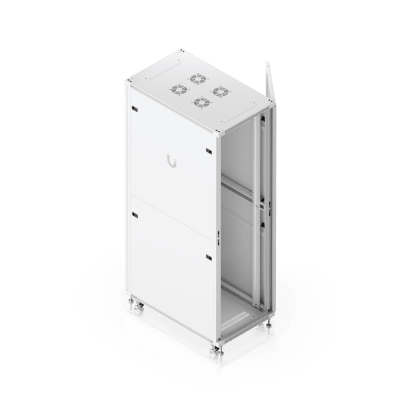 UBIQUITI - UACC Rack Cabinet 42U (600 × 1000 mm) – Gabinete de Piso Totalmente Ensamblado con Ventiladores Integrados, Paneles Removibles, Ruedas con Seguro y Puerta Frontal de Vidrio Templado
