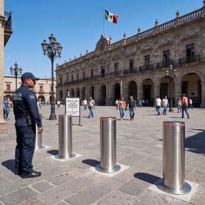 ACCESSPRO - Bolardo Hidráulico Antiembestida 220 mm × 600 mm / Acero Inoxidable 304 / 200,000 J de Resistencia al Impacto / Bomba Hidráulica Integrada / Ciclo de 4 seg / 100 Ciclos por Hora
